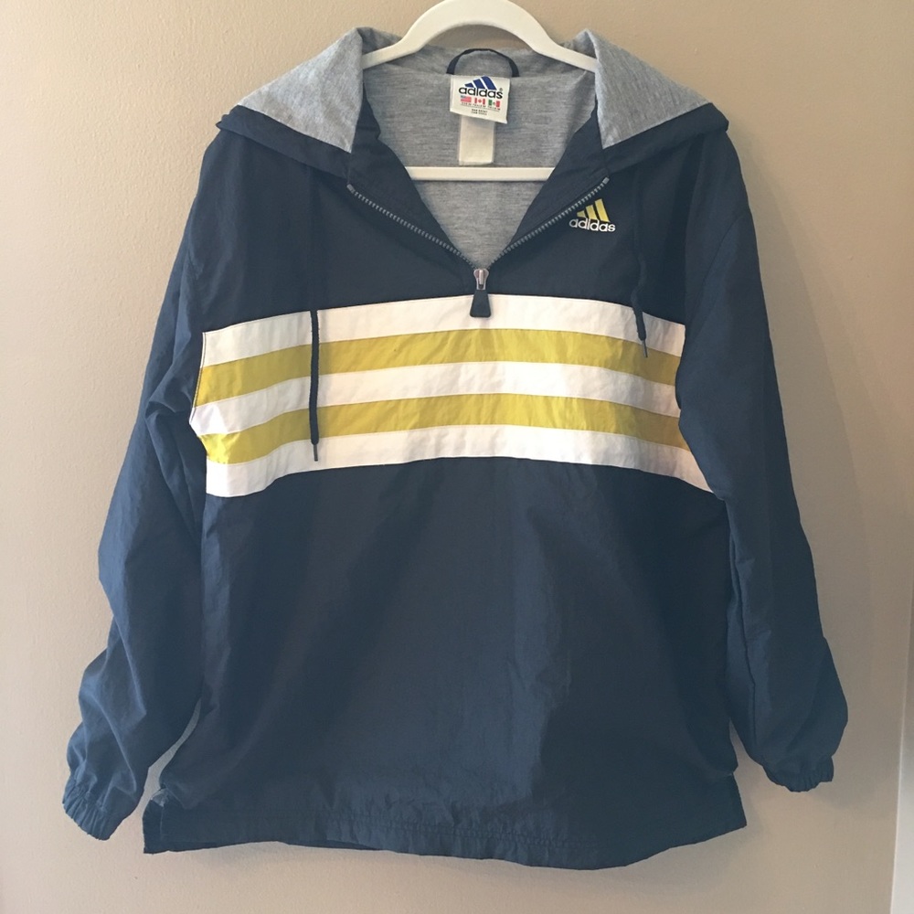 adidas VTG 1/4 zip windbreaker Size M